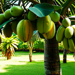Home 11 다년생 식용 식물 재배를 위한 전략적 접근법 - Tropical Fruit Abundance**
"A lush Thai garden overflowing with ripe mangoes, bananas, and jackfrui...
