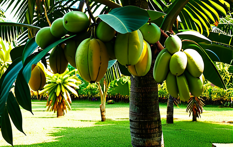 다년생 식용 식물 재배를 위한 전략적 접근법 - Tropical Fruit Abundance**

"A lush Thai garden overflowing with ripe mangoes, bananas, and jackfrui...