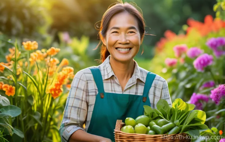 정원에서 다년생 식용 식물의 생리학적 이해 - A close-up of a woman's hands, with manicured nails, gently tending to the rich, dark soil around th...